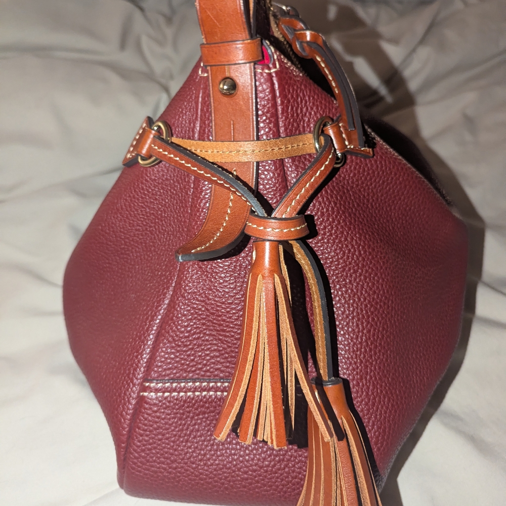 Dooney & Bourke Red Leather Hobo Bag - Picture 4 of 4